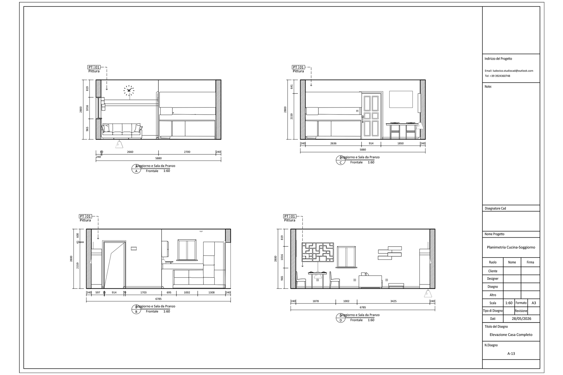 Progetto d'Interni Integrato - Assieme 2D
